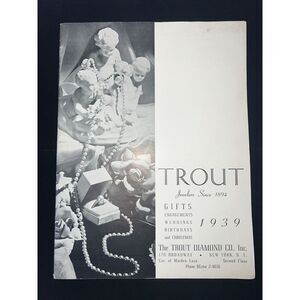 Vintage 1939 The Trout‎ Diamond Company Jewelry Jewelers Catalog Christmas Gift